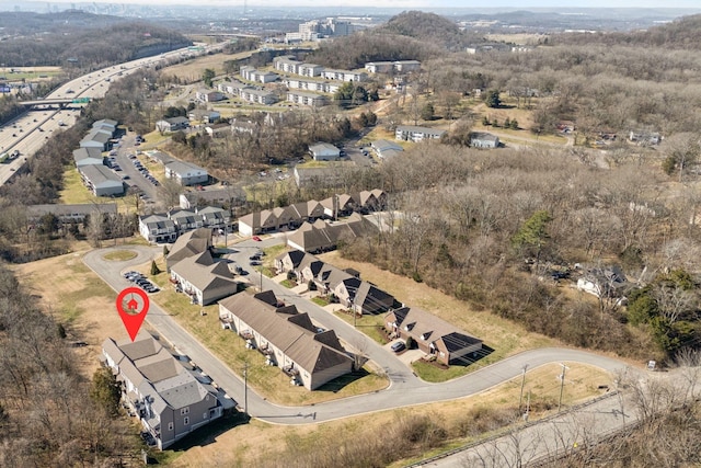 aerial view featuring a residential view