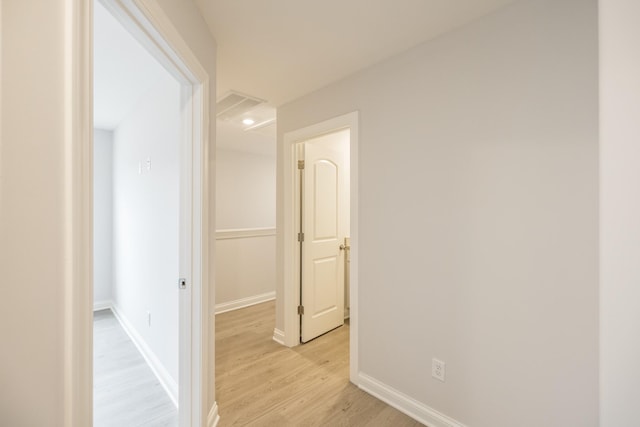 158 Oasis Dr, La Vergne, TN 37086 - hall with visible vents, light wood-style floors, and baseboards
