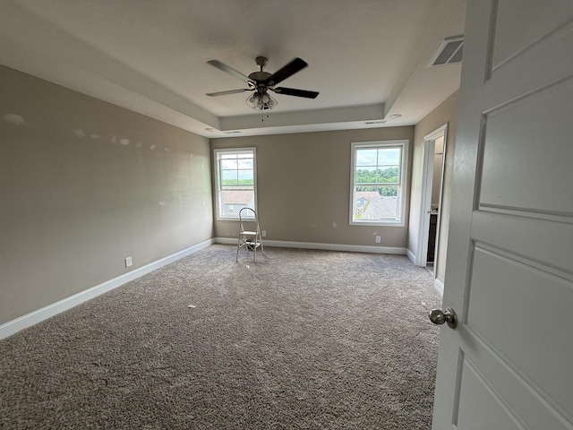 205 Cardinal Crk, Clarksville, TN 37040 - carpeted spare room with a tray ceiling, a ceiling fan, and baseboards
