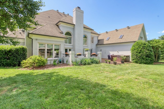 5217 Apple Mill Ct, Brentwood, TN 37027 - rear view of house with a chimney, roof with shingles, and a yard