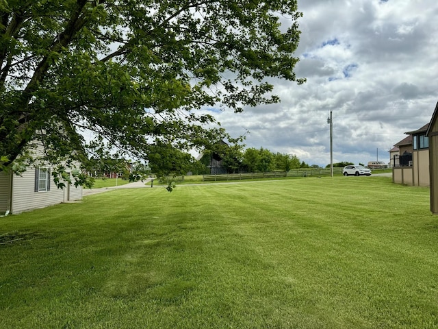 view of yard featuring fence