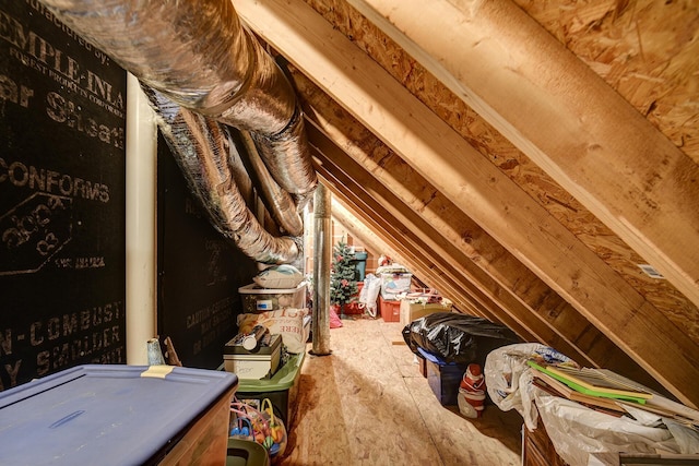 view of unfinished attic