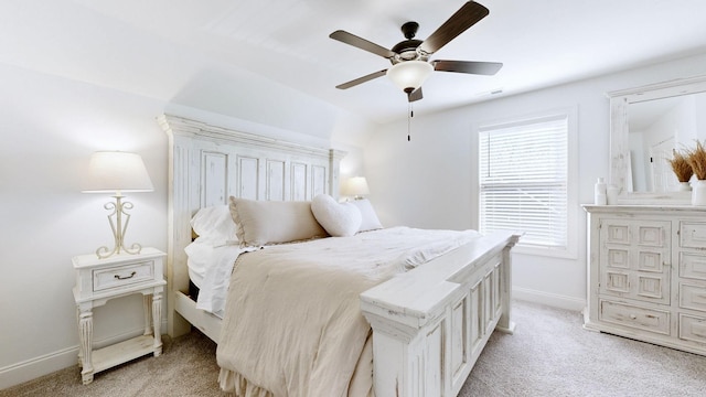 5020 E Mayflower Ct, Greenbrier, TN 37073 - bedroom featuring a ceiling fan, visible vents, light colored carpet, and baseboards