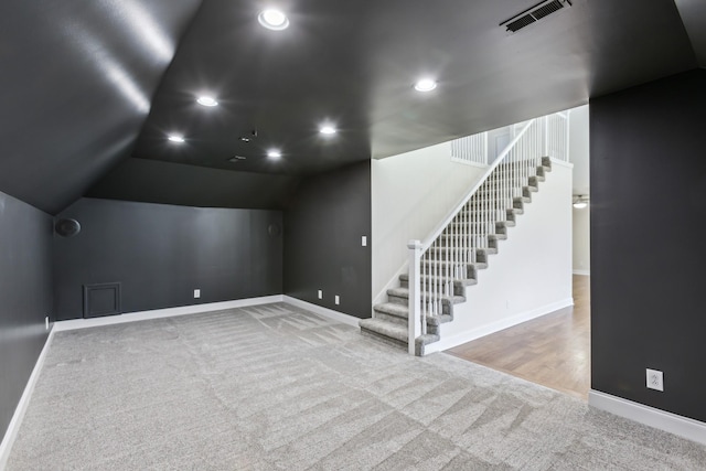 3725 Glen Raven Rd, Cedar Hill, TN 37032 - bonus room with stairway, recessed lighting, visible vents, and carpet floors