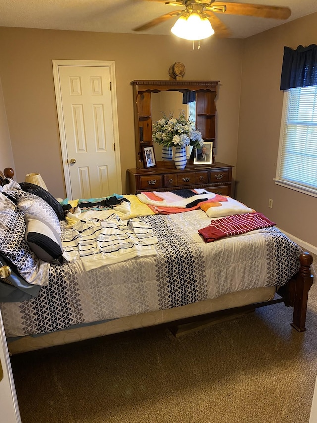 1306 Mcmahan St, Manchester, TN 37355 - bedroom with carpet and ceiling fan