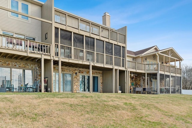 144 Tanasi Shr, Gallatin, TN 37066 - rear view of property featuring a yard and stone siding