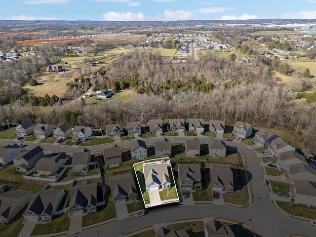 aerial view with a residential view