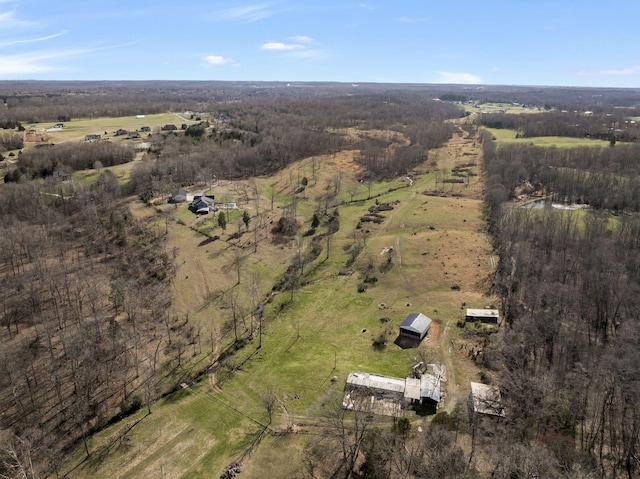 bird's eye view featuring a rural view