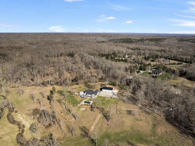 birds eye view of property with a rural view
