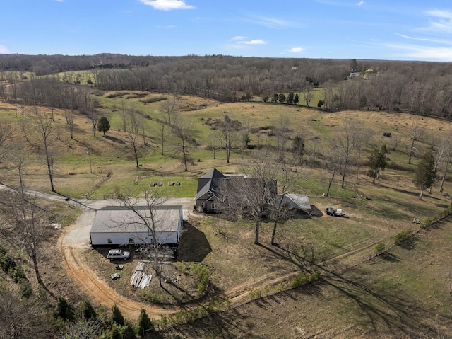 drone / aerial view featuring a rural view