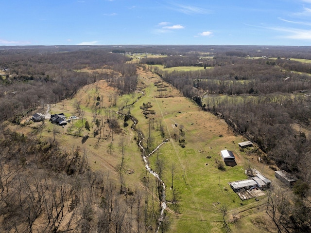 aerial view with a rural view