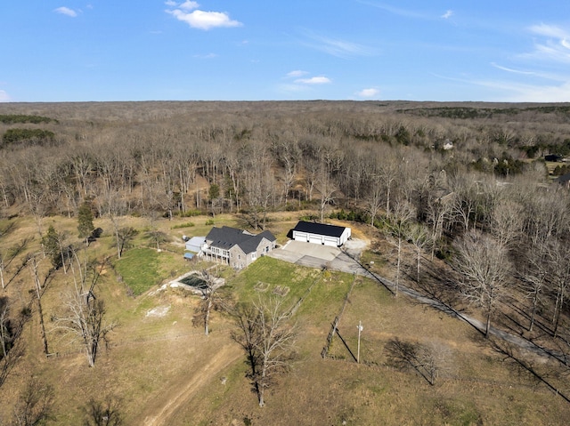 birds eye view of property featuring a rural view