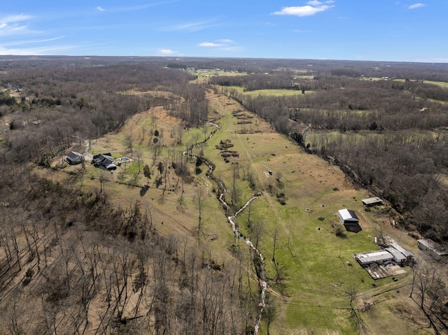 drone / aerial view featuring a rural view