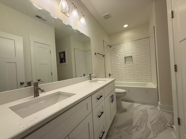 7132 Silverwood Trl, Hermitage, TN 37076 - full bath featuring visible vents, toilet, and a sink