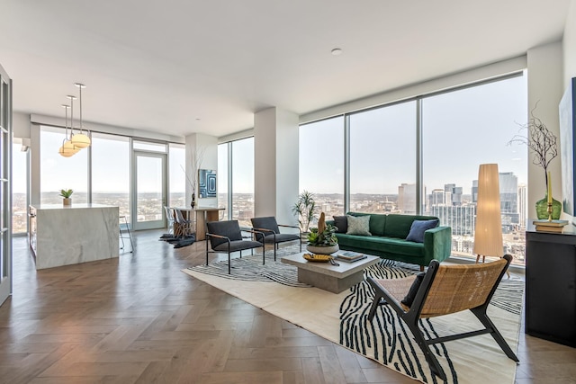 1616 W End Ave Unit 2602, Nashville, TN 37203 - living area with expansive windows and a view of city