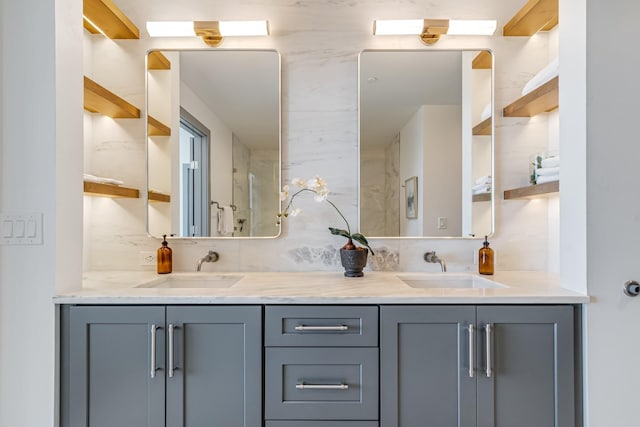 1616 W End Ave Unit 2602, Nashville, TN 37203 - full bath with double vanity, backsplash, and a sink