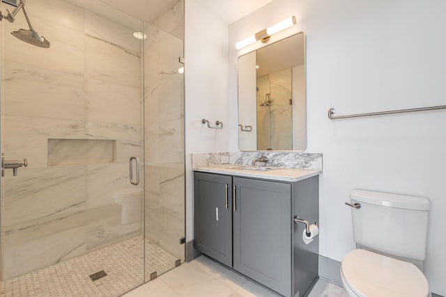 1616 W End Ave Unit 2602, Nashville, TN 37203 - bathroom with vanity, toilet, and a shower stall