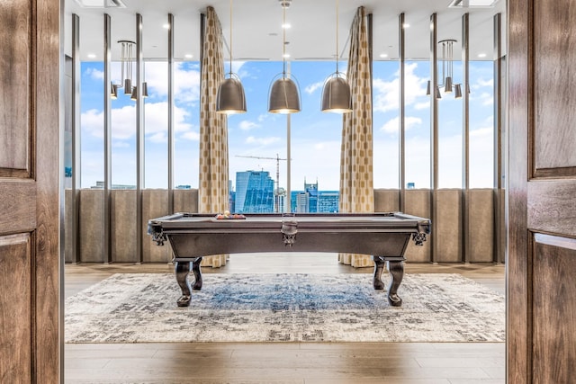 1616 W End Ave Unit 2602, Nashville, TN 37203 - playroom with a wealth of natural light, a city view, pool table, and wood finished floors