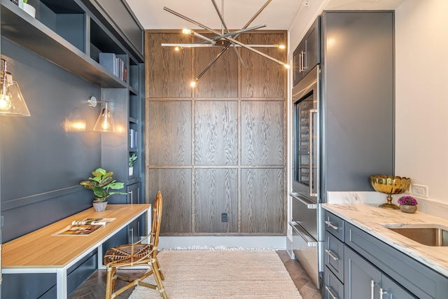1616 W End Ave Unit 2602, Nashville, TN 37203 - kitchen with a sink and built in refrigerator