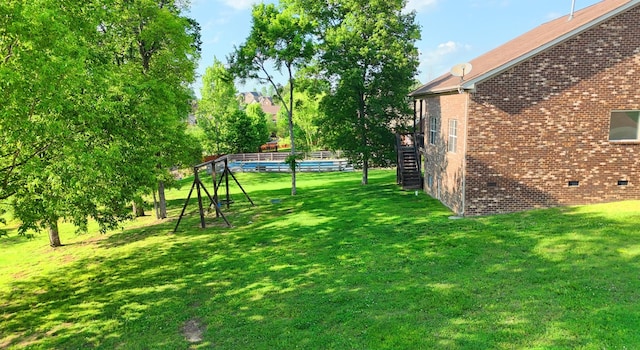 view of yard with stairs