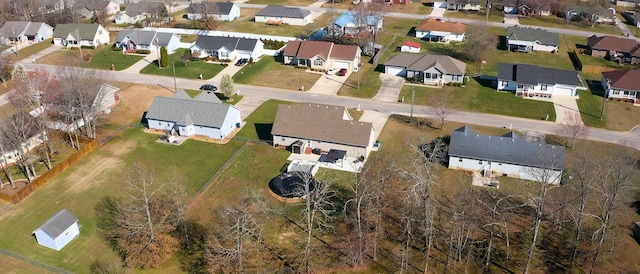 bird's eye view featuring a residential view
