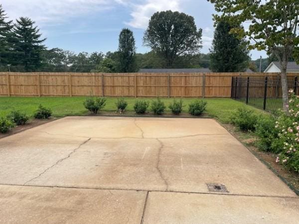 view of patio with a fenced backyard