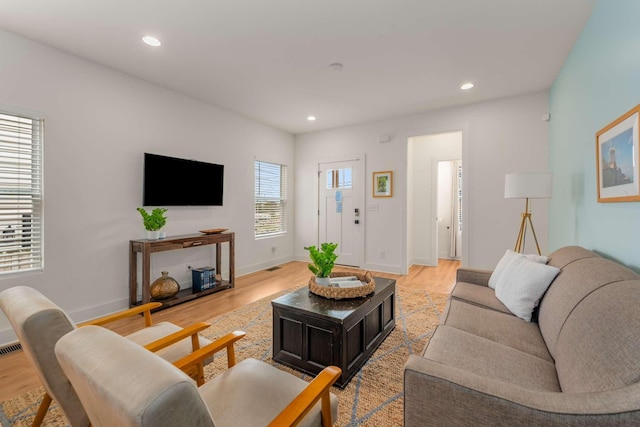 4009B Indiana Ave, Nashville, TN 37209 - living room with recessed lighting, light wood-type flooring, and baseboards