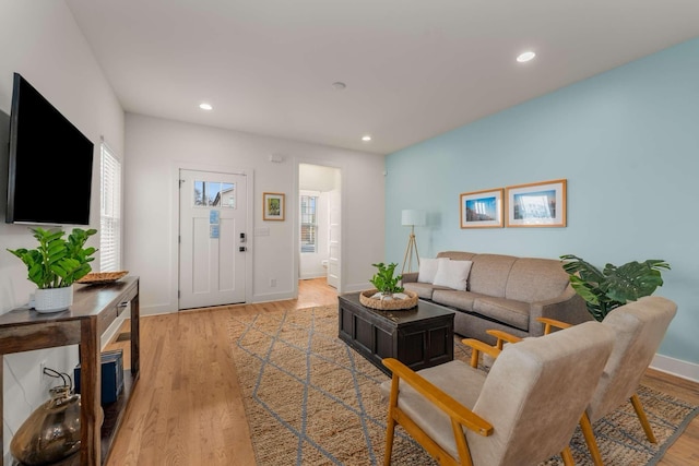 4009B Indiana Ave, Nashville, TN 37209 - living area featuring recessed lighting, light wood-type flooring, and baseboards