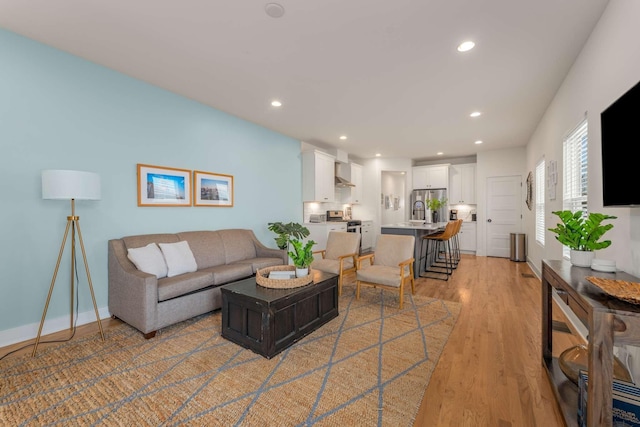 4009B Indiana Ave, Nashville, TN 37209 - living area with recessed lighting, baseboards, and light wood finished floors