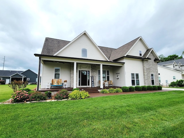 214 River Watch Way, Winchester, TN 37398 - view of front of property with a porch, a front yard, and roof with shingles