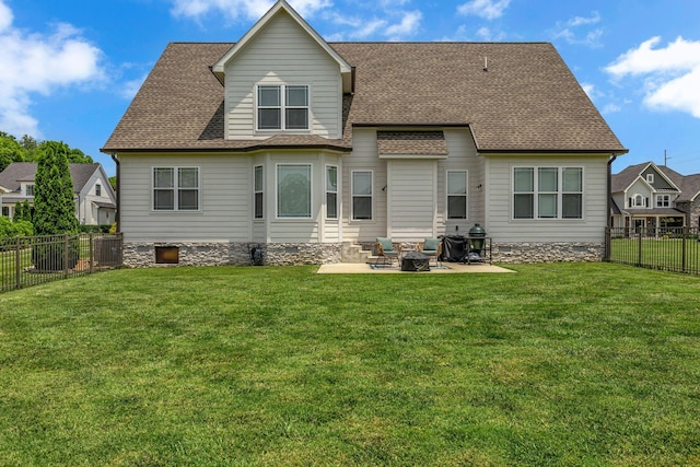 214 River Watch Way, Winchester, TN 37398 - rear view of house featuring a fenced backyard, a patio, and a shingled roof