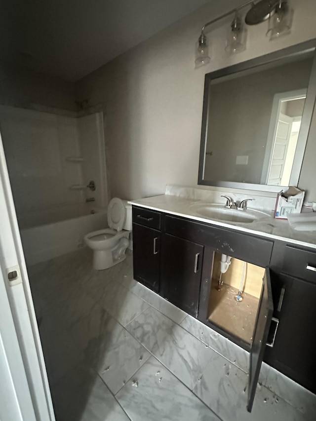 150 Cardinal Crk, Clarksville, TN 37040 - full bath with vanity, marble look tiles, toilet, and shower / washtub combination