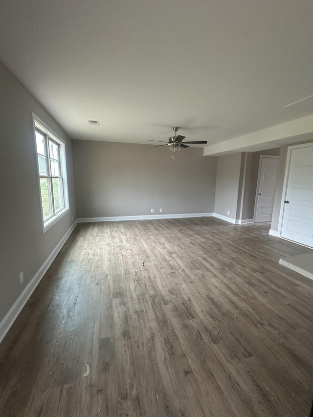 150 Cardinal Crk, Clarksville, TN 37040 - unfurnished room featuring dark wood-style floors, ceiling fan, and baseboards