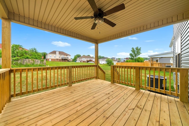 150 Cardinal Crk, Clarksville, TN 37040 - deck featuring a residential view and a ceiling fan