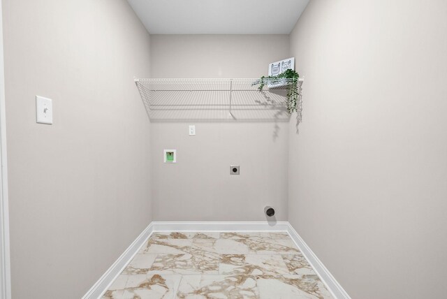 150 Cardinal Crk, Clarksville, TN 37040 - laundry area with marble finish flooring, hookup for an electric dryer, washer hookup, and baseboards