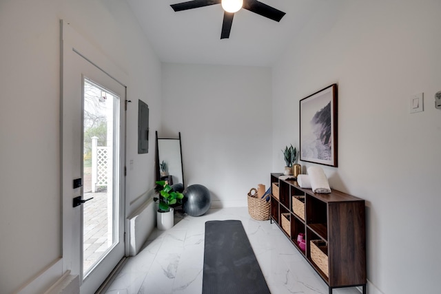 427A Kinhawk Ct, Nashville, TN 37211 - entryway with electric panel, marble finish floor, and a ceiling fan