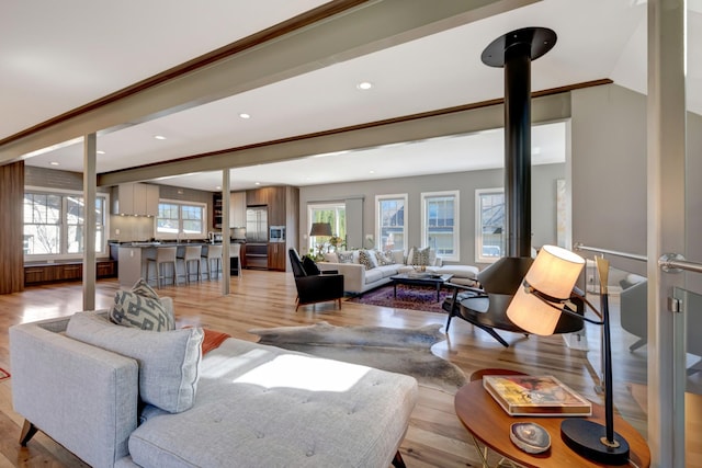 1926 20th Ave S, Nashville, TN 37212 - living room featuring light wood finished floors and recessed lighting