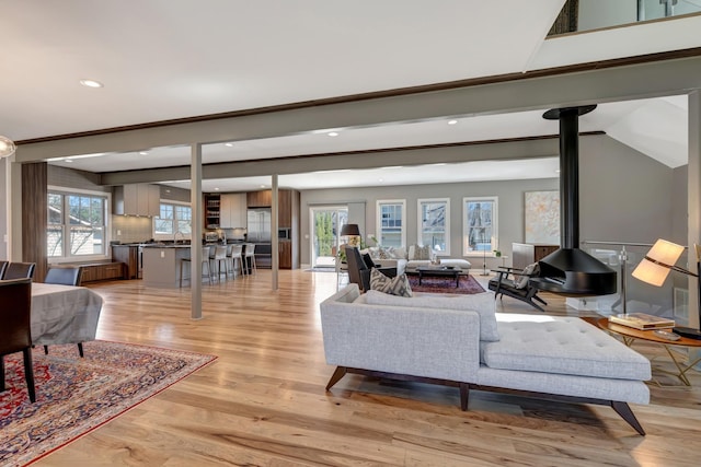 1926 20th Ave S, Nashville, TN 37212 - living area with light wood-style floors and recessed lighting