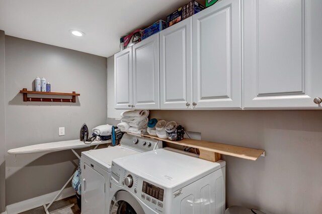 1926 20th Ave S, Nashville, TN 37212 - laundry room with independent washer and dryer, recessed lighting, cabinet space, and baseboards
