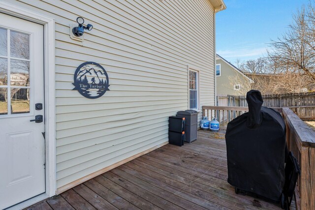 3355 Clearwater Dr, Clarksville, TN 37042 - wooden deck featuring grilling area and fence
