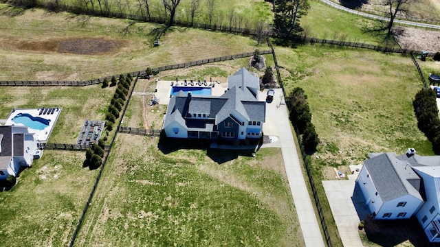 aerial view with a rural view