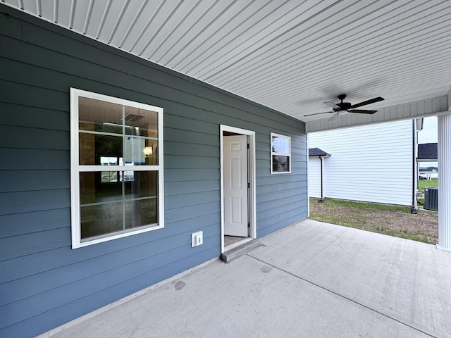 443 Generosity Way, Smyrna, TN 37167 - view of patio / terrace with a ceiling fan and central AC unit