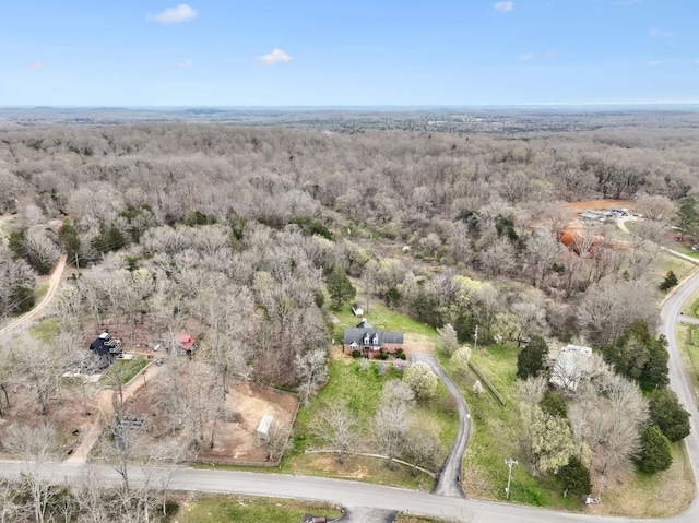 bird's eye view with a view of trees