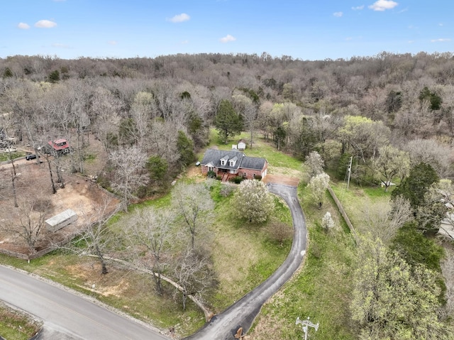 bird's eye view with a forest view