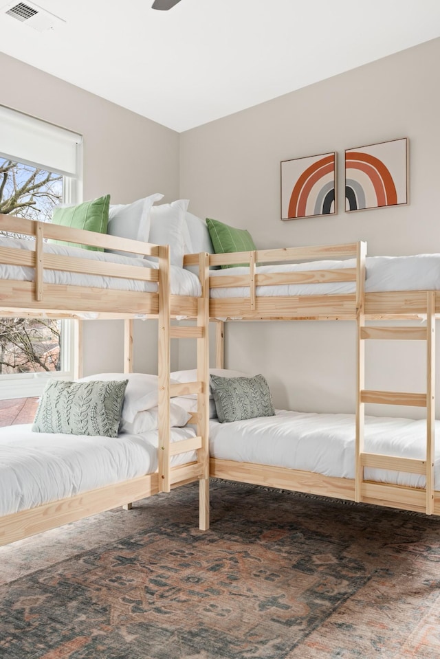 bedroom with visible vents