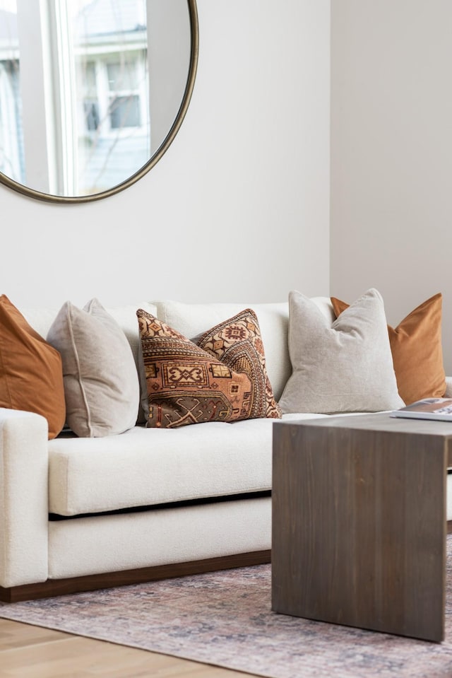 living area featuring wood finished floors