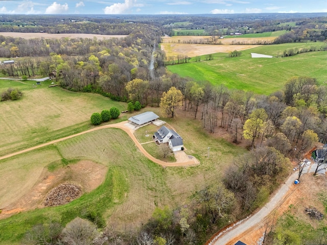 drone / aerial view featuring a rural view