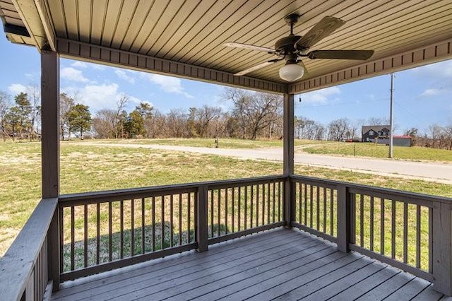 1033 Garner Hills Dr, Clarksville, TN 37042 - wooden terrace with a lawn and ceiling fan