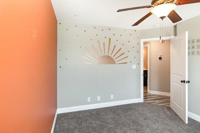 1033 Garner Hills Dr, Clarksville, TN 37042 - spare room featuring baseboards, ceiling fan, and carpet floors