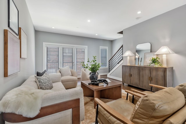 2003 Convent Pl Unit 6, Nashville, TN 37212 - living room featuring stairway and recessed lighting